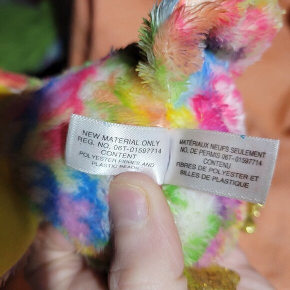 SET TY Unicorn Owl Enchanted 6 Inch Beanie Boo & Ty Reg Bamboo Panda-Bear Beanie - Picture 4 of 8